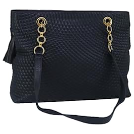 BALLY Gepolsterte Schultertasche aus Leder mit Kette Navy Auth ti2299 - Bally