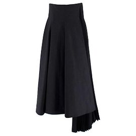 Christian Dior Falda asimétrica plisada azul marino Dior