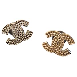 Orecchini Chanel CC Argentati Metallo