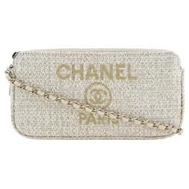 Chanel Borsa a spalla in tweed Deauville con catena A84415