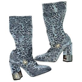 Botas joya Dolce & Gabbana estampado leopardo piel gris 40