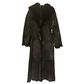 Abrigo largo de piel negro LAPIN - Autre Marque