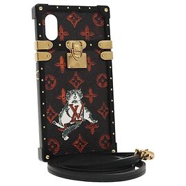LOUIS VUITTON Monogram transformé Chat iphone X Eye Trunk M63891 LV Auth 87378