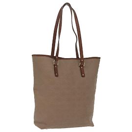 Borsa Tote Gancini di Salvatore Ferragamo in PVCCanvas marrone oro Auth bs19508