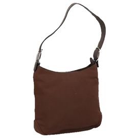 Borsa a spalla Salvatore Ferragamo in tela e pelle marrone argento autentica bs19509