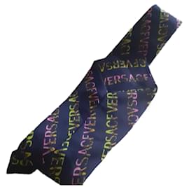 Cravatta Versace in seta blu navy