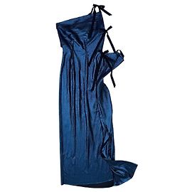 Roland Mouret Maxikleid aus Lurex in Mitternachtsblau