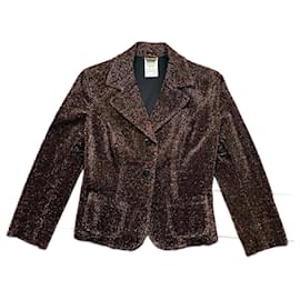 Kurze Plein Sud Lurex Jacke gold kupfer