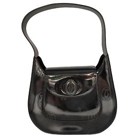 Cartier Borsa a spalla in pelle verniciata nera