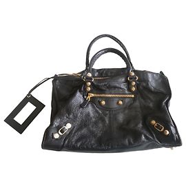 Bolsa de trabalho Black City Bag GHW da Balenciaga