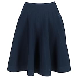 Falda A-Line Acampanada Alaïa en lana azul marino