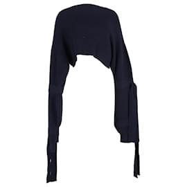 Stella McCartney kurz geschnittene gerippte Kapuzenpullover aus marineblauer Kaschmirwolle - Stella Mc Cartney