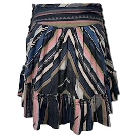 Falda mini a rayas Iro en algodón multicolor