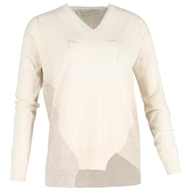 Stella McCartney asymmetrischer V-Ausschnitt Pullover aus cremefarbener Wolle - Stella Mc Cartney