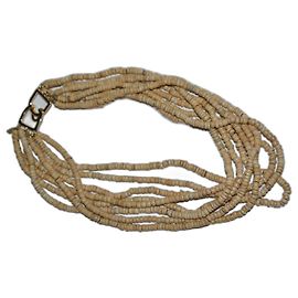 Collana Kenneth Jay Lane a 8 fili in legno e placcato oro