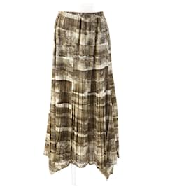 Autre Marque Falda con estampado gráfico PLEATS PLEASE marrón