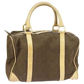 Céline CELINE C borsa a mano Saluki in tela marrone Auth 99417