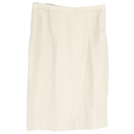 Falda lápiz mini Giorgio Armani en lino blanco