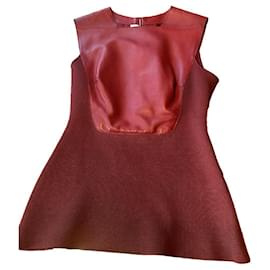 Hermès Oberteil aus Leder Bordeaux