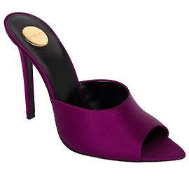 Goldie Mules von Saint Laurent aus Satin-Crêpe lila