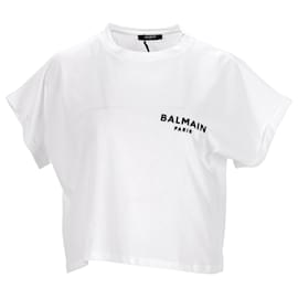 Top corto Balmain en blanco