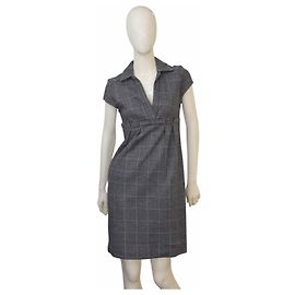 Abito mini Bund Diane Von Furstenberg grigio spina di pesce