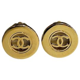 Pendientes Chanel logo CC dorados