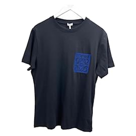 Camicia Loewe Nera in Cotone a Maniche Corte con Logo Ricamato