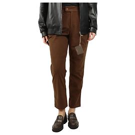 Autre Marque Pantalones de pana marrones ajustados - talla S