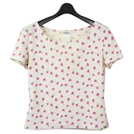 Top de manga corta de nylon y spandex de Chanel
