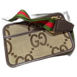 Borsa a spalla mini Jumbo GG Gucci marrone tela