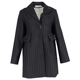 Blazer de um botão listrado Christian Dior em lã cinza