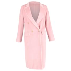 Abrigo cruzado Max Mara en lana rosa