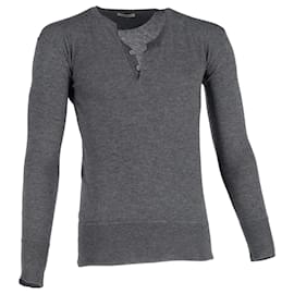 Thom Browne Bottega Veneta halbknopf Pullover aus grauer Wolle