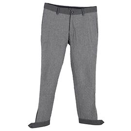 Pantaloni dritti a vita media Moncler in lana grigia