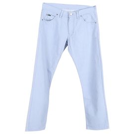 Jeans dritti a vita media in denim blu di Tom Ford