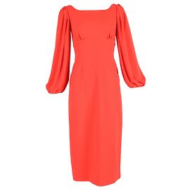 Autre Marque Midi-Bischofärmeliges Kleid von Emilia Wickstead aus rotem Polyester