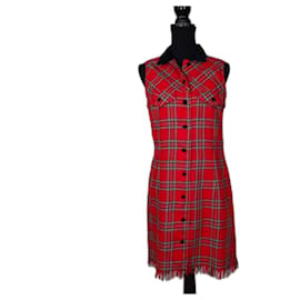 Vestido xadrez vintage dos anos 90 da Blumarine