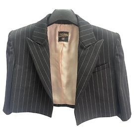 Jean Paul Gaultier Chaqueta bolero corta Jean-Paul Gaultier Femme en rayas negras