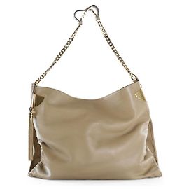 Borsa a spalla grande in pelle di agnello beige Gucci 1970