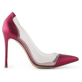 Pumps in pelle e PVC rosa metallico Gianvito Rossi