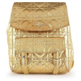 Zaino Cannage in pelle dorata Stardust di Dior