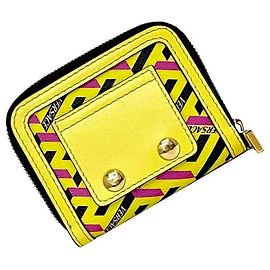 Versace Yellow Leather Coin Purse