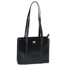 BALLY Borsa a Spalla in Pelle Nera e Oro Auth ti2301