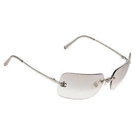Occhiali da sole Chanel senza montatura grigio argento