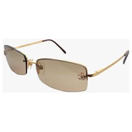 Occhiali da sole Chanel Marrone Oro Plastica