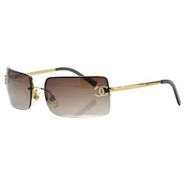 Occhiali da sole Chanel CC Logo con Strass 4104-B Marrone Oro
