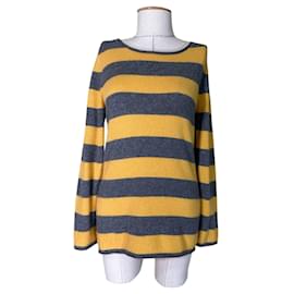 Christian Berg Cashmere Pullover mit gelb grauen Streifen - Autre Marque