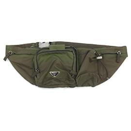 Clutch Prada in Nylon Khaki Verde Scuro