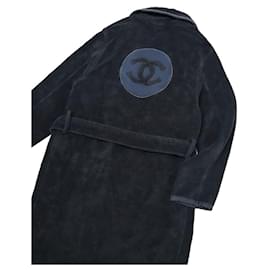 Chanel Wollmantel Schwarz Blau